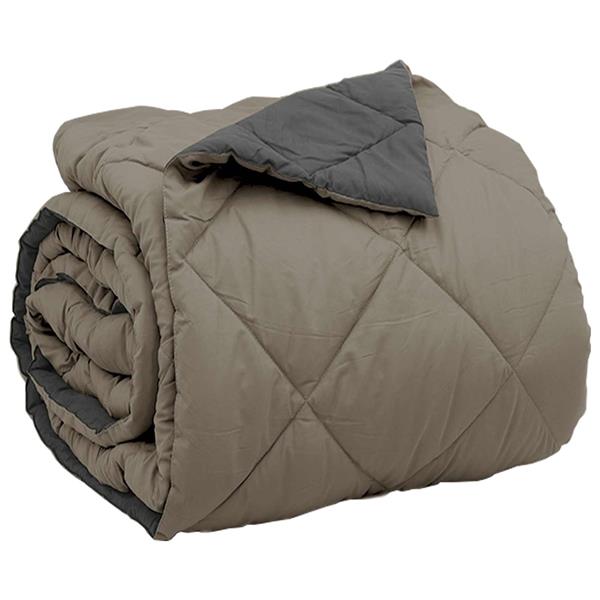 Grote foto vidaxl vol jaar dekbed lichtgrijs en antraciet 240 x 260 cm microfiber huis en inrichting bedden