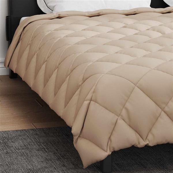 Grote foto vidaxl winter dekbed taupe 200 x 200 cm microfiber huis en inrichting bedden
