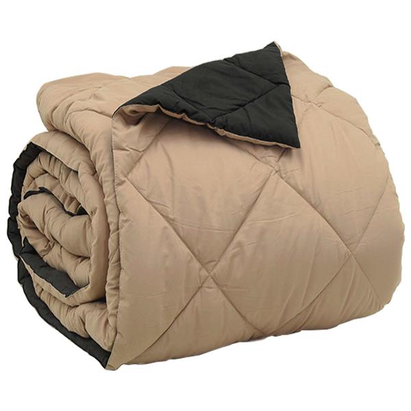 Grote foto vidaxl vol jaar dekbed zwart en taupe 220 x 240 cm microfiber huis en inrichting bedden