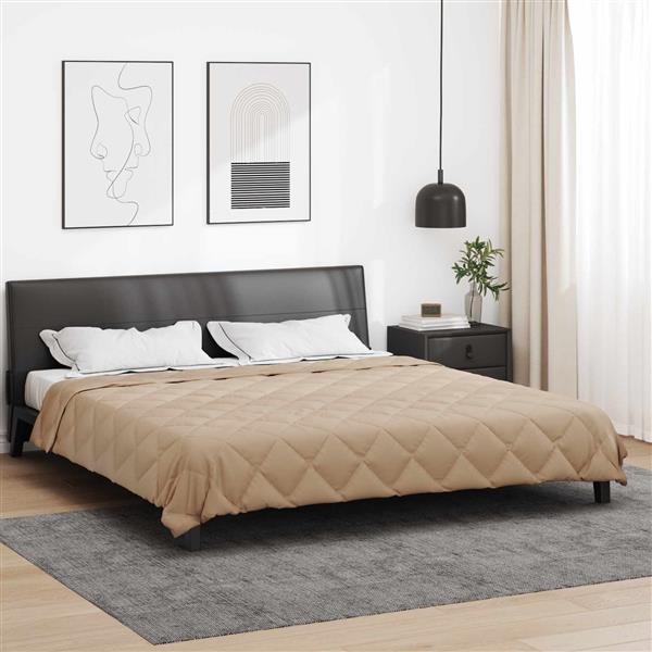 Grote foto vidaxl vol jaar dekbed taupe 220 x 240 cm microfiber huis en inrichting bedden