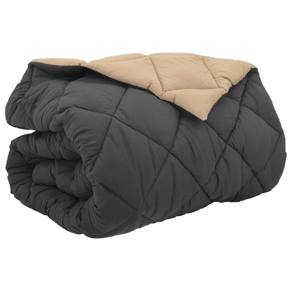 Grote foto vidaxl winter dekbed antraciet en taupe 220 x 260 cm microfiber huis en inrichting bedden