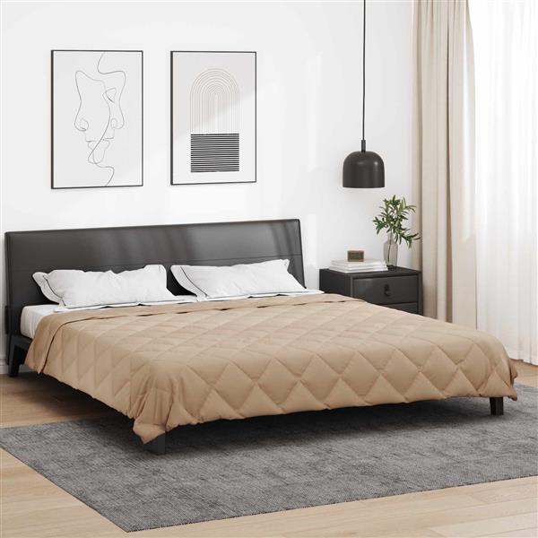 Grote foto vidaxl zomer dekbed taupe 220 x 240 cm microfiber huis en inrichting bedden