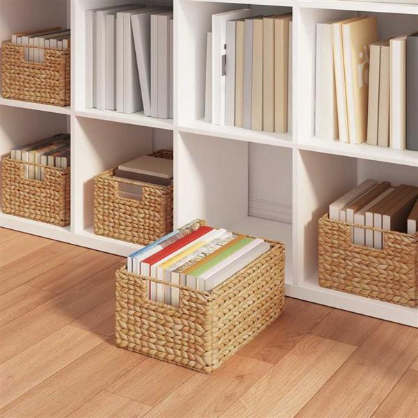 Grote foto vidaxl opslagmanden 2 pcs naturel 35 x 25 x 17 cm waterhyacint doe het zelf en verbouw materialen en producten