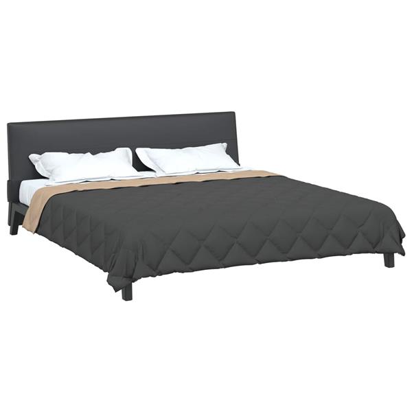 Grote foto vidaxl zomer dekbed antraciet en taupe 240 x 260 cm microfiber huis en inrichting bedden