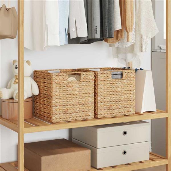 Grote foto vidaxl opslagmanden 2 pcs naturel 28 x 28 x 28 cm waterhyacint doe het zelf en verbouw materialen en producten