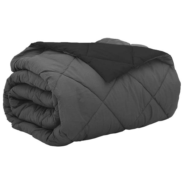 Grote foto vidaxl zomer dekbed zwart en anthraciet 240 x 260 cm microfiber huis en inrichting bedden