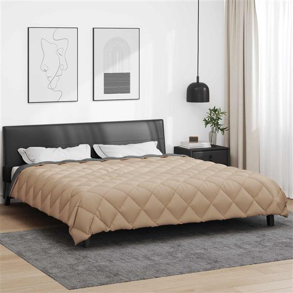 Grote foto vidaxl winter dekbed antraciet en taupe 240 x 200 cm microfiber huis en inrichting bedden