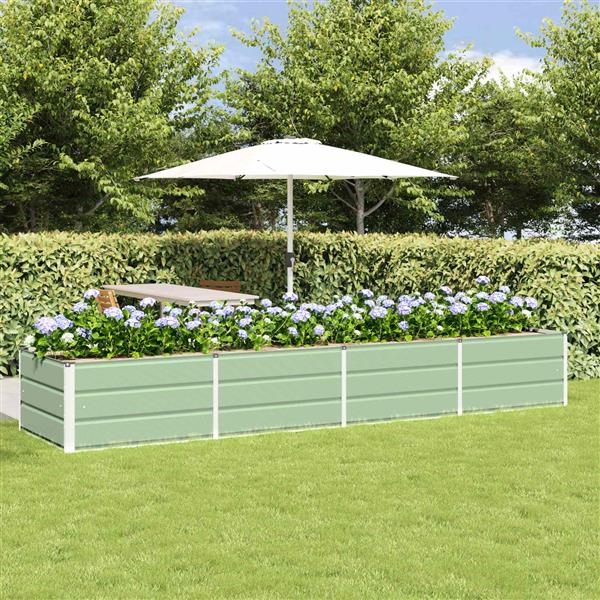 Grote foto vidaxl plantenbak groen 320 x 80 x 45 cm staal tuin en terras overige tuin en terras