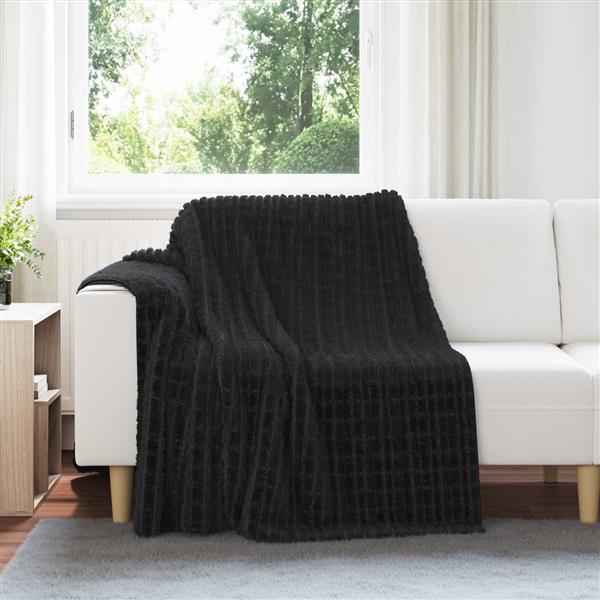 Grote foto vidaxl kleden 6 pcs zwart 200 x 150 cm fleece huis en inrichting bedden