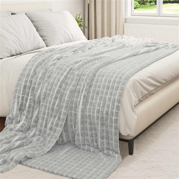 Grote foto vidaxl kleden 6 pcs grijs 270 x 240 cm fleece huis en inrichting bedden