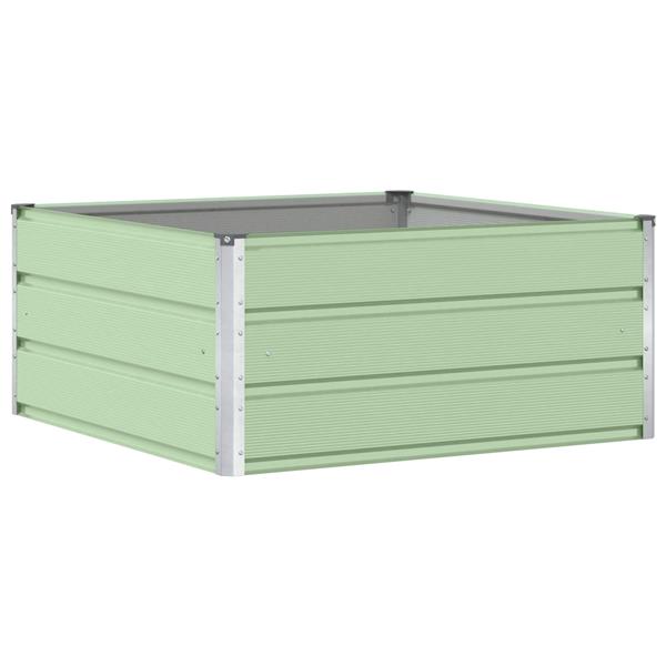Grote foto vidaxl plantenbak pastelgroen 100 x 100 x 45 cm staal tuin en terras overige tuin en terras