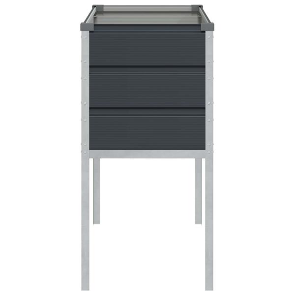 Grote foto vidaxl plantenbak antraciet 100 x 45 x 90 cm gegalvaniseerd staal tuin en terras overige tuin en terras