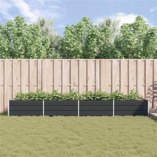 Grote foto vidaxl plantenbak antraciet 195 x 100 x 45 cm gegalvaniseerd staal tuin en terras overige tuin en terras