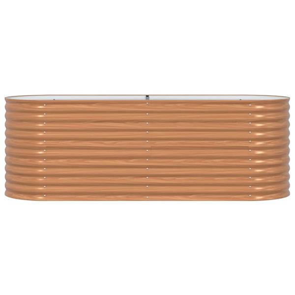Grote foto vidaxl verhoogd bed bruin 240 x 80 x 81 cm staal tuin en terras overige tuin en terras