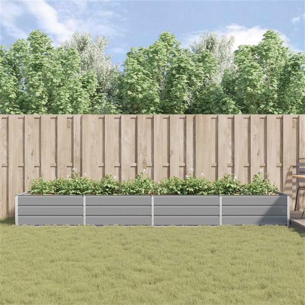 Grote foto vidaxl plantenbak lichtgrijs 195 x 100 x 45 cm gegalvaniseerd staal tuin en terras overige tuin en terras