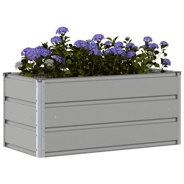 Grote foto vidaxl plantenbak lichtgrijs 100 x 50 x 45 cm gegalvaniseerd staal tuin en terras overige tuin en terras