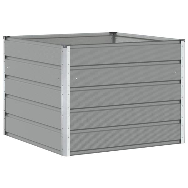 Grote foto vidaxl plantenbak lichtgrijs 100 x 100 x 75 cm staal tuin en terras overige tuin en terras