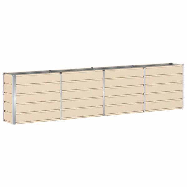 Grote foto vidaxl plantenbak ivoor 320 x 40 x 75 cm staal tuin en terras overige tuin en terras