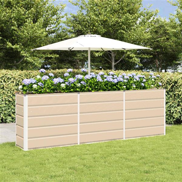 Grote foto vidaxl plantenbak ivoor 240 x 40 x 75 cm staal tuin en terras overige tuin en terras