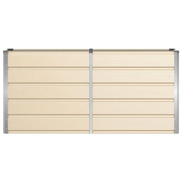 Grote foto vidaxl plantenbak ivoor 160 x 40 x 75 cm staal tuin en terras overige tuin en terras