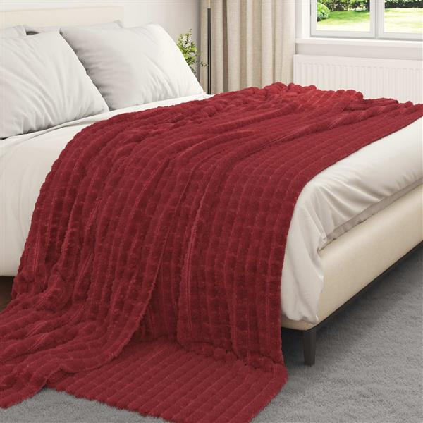Grote foto vidaxl kleden 6 pcs bordeaux rood 270 x 240 cm fleece huis en inrichting bedden