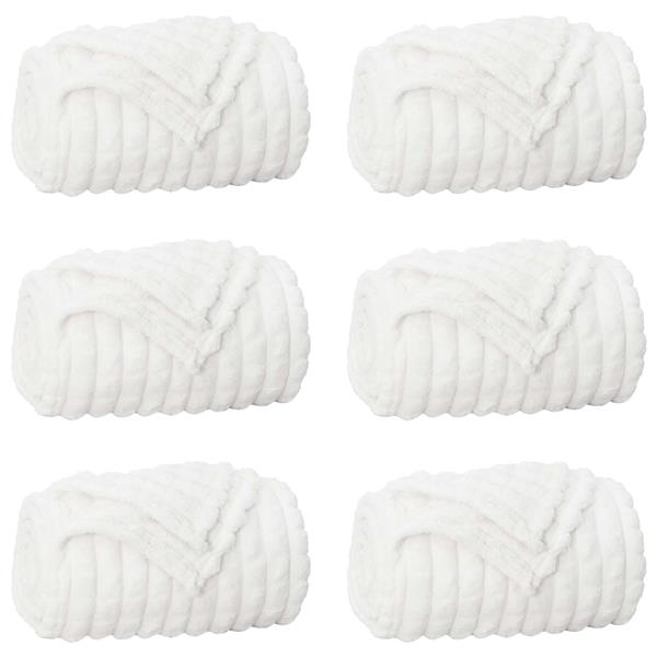 Grote foto vidaxl kleden 6 pcs wit 150 x 130 cm fleece huis en inrichting bedden