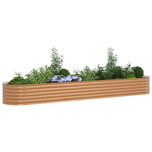 Grote foto vidaxl verhoogd bed bruin 400 x 80 x 44 cm staal tuin en terras overige tuin en terras