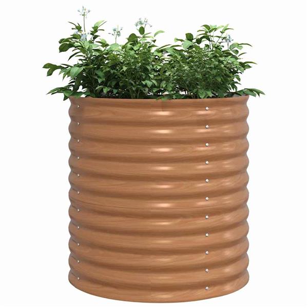 Grote foto vidaxl verhoogd bed bruin 80 x 80 x 81 cm staal tuin en terras overige tuin en terras