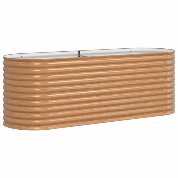 Grote foto vidaxl verhoogd bed bruin 240 x 80 x 81 cm staal tuin en terras overige tuin en terras