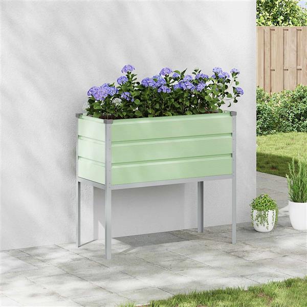 Grote foto vidaxl plantenbak pastelgroen 100 x 45 x 90 cm gegalvaniseerd staal tuin en terras overige tuin en terras