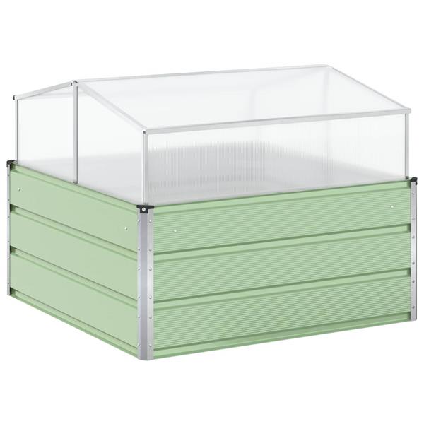 Grote foto vidaxl plantenbak pastel groen 100 x 100 x 77 cm gegalvaniseerd staal tuin en terras overige tuin en terras