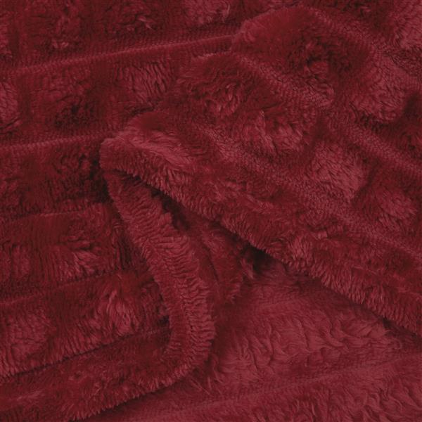 Grote foto vidaxl gooi deken bordeaux rood 270 x 240 cm fleece huis en inrichting bedden