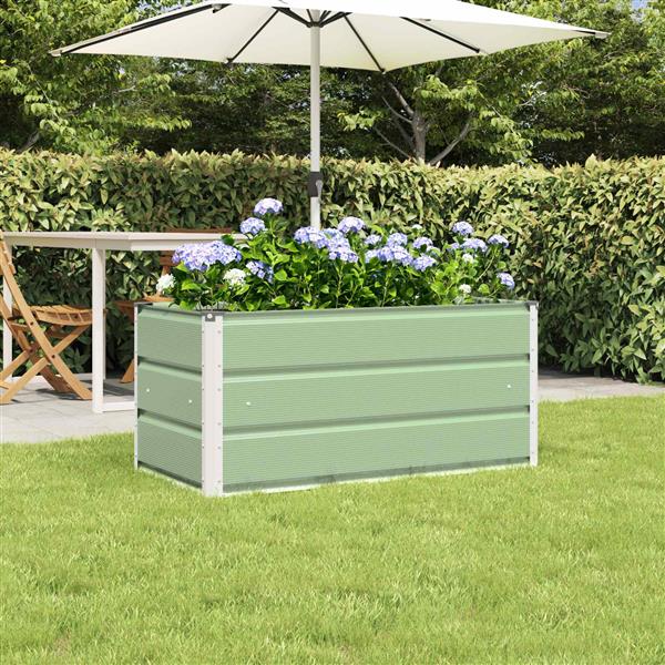 Grote foto vidaxl plantenbak pastelgroen 100 x 50 x 45 cm gegalvaniseerd staal tuin en terras overige tuin en terras