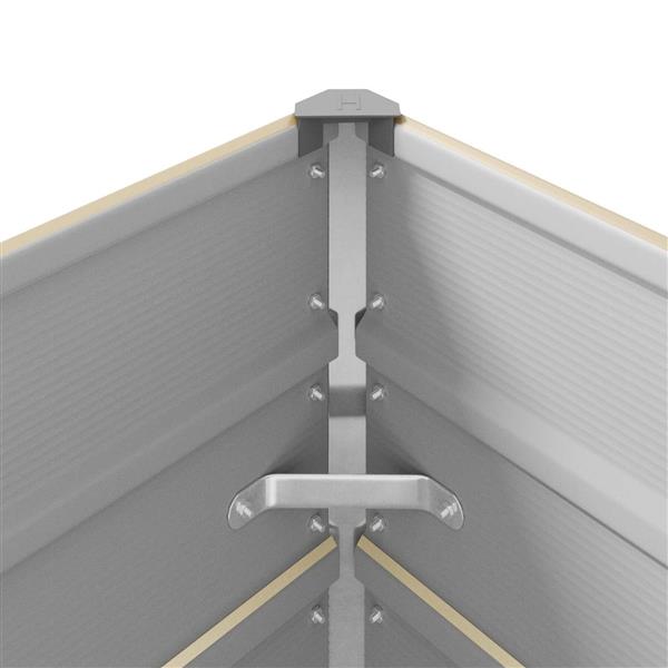 Grote foto vidaxl plantenbak ivoor 195 x 100 x 45 cm gegalvaniseerd staal tuin en terras overige tuin en terras