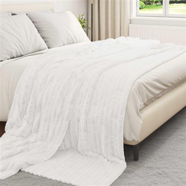 Grote foto vidaxl kleden 6 pcs wit 240 x 220 cm fleece huis en inrichting bedden
