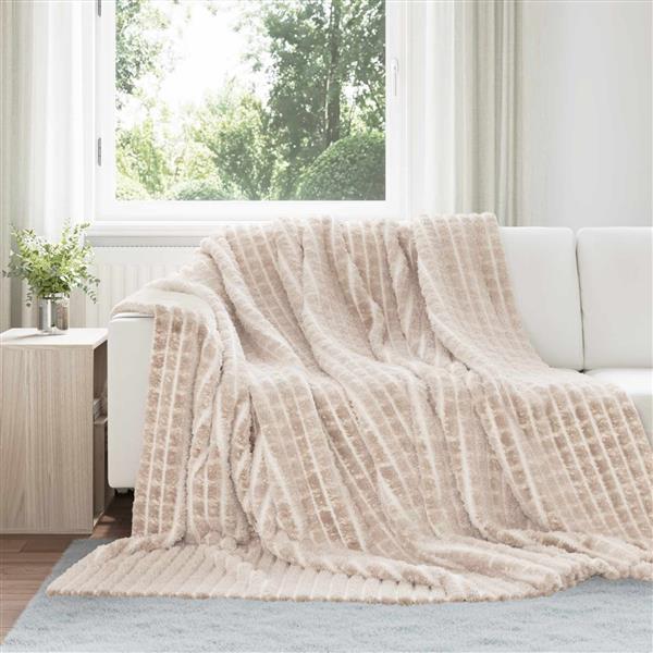 Grote foto vidaxl kleden 6 stuks beige 270 x 240 cm fleece huis en inrichting bedden