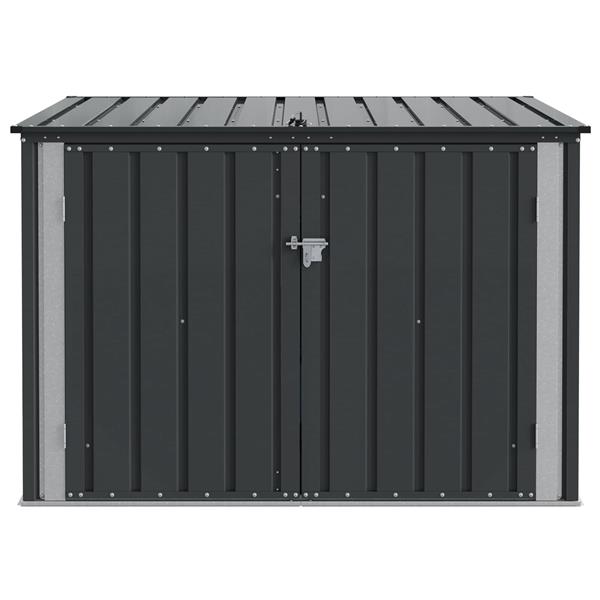 Grote foto vidaxl tuinopslagdoos zwart 151 5 x 107 x 100 cm staal tuin en terras tuinhuisjes en blokhutten