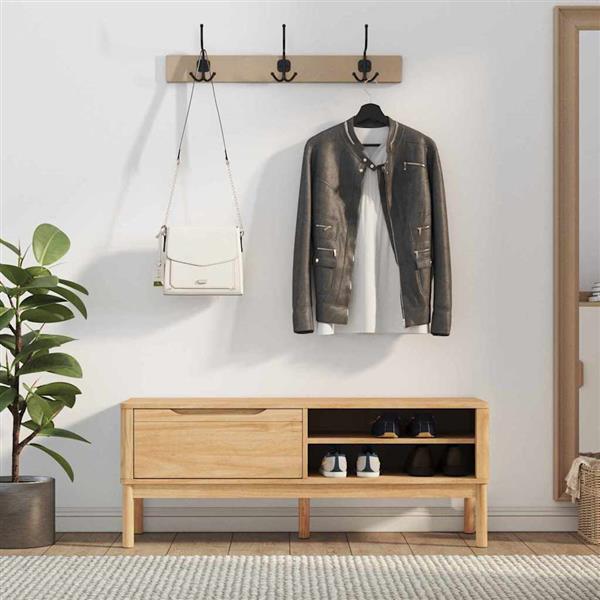 Grote foto vidaxl hal bank met lade wasbruin 115 x 40 x 45 cm massief vurenhout huis en inrichting overige huis en inrichting