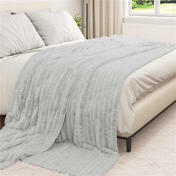 Grote foto vidaxl kleden 6 pcs grijs 270 x 240 cm fleece huis en inrichting bedden