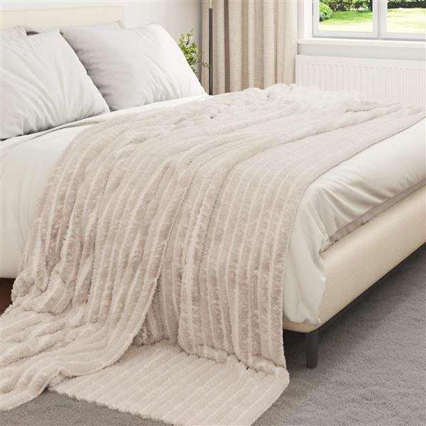 Grote foto vidaxl kleden 6 pcs beige 270 x 240 cm fleece huis en inrichting bedden