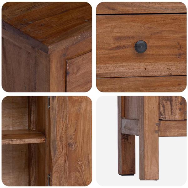 Grote foto vidaxl plantenstandaard met lade bruin 36 x 25 x 80 cm mahoniehout tuin en terras overige tuin en terras