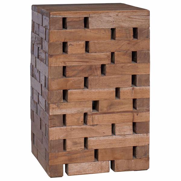 Grote foto vidaxl kruk naturel 29 x 29 x 48 cm massief gerecycled hout huis en inrichting stoelen