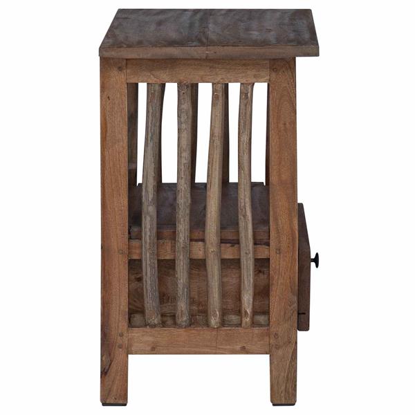 Grote foto vidaxl nachtkastje bruin 30 x 30 x 47 cm massief gerecycled hout huis en inrichting eettafels