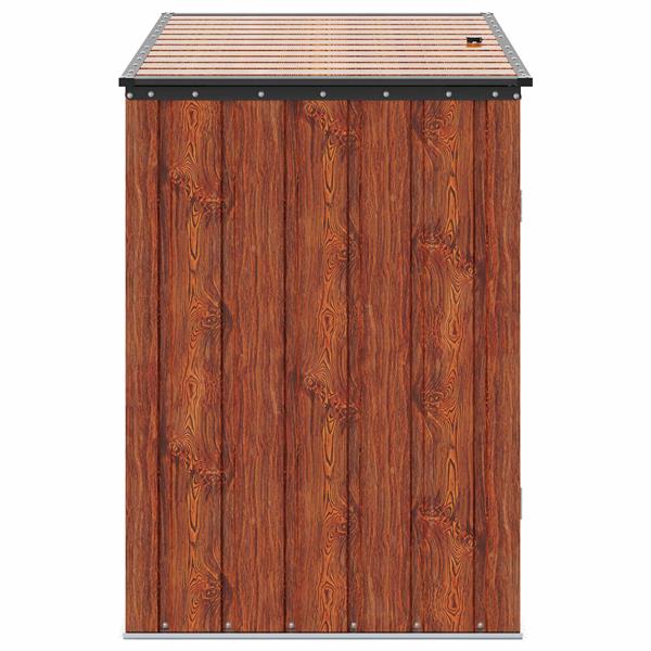 Grote foto vidaxl tuinopslagdoos bruin 151 5 x 82 x 110 5 cm staal tuin en terras tuinhuisjes en blokhutten