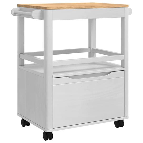 Grote foto vidaxl keuken trolley floro wit 72 5 x 45 x 80 cm massief vurenhout huis en inrichting keukenbenodigdheden