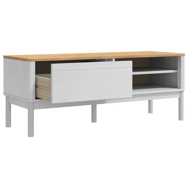 Grote foto vidaxl hal bank met lade wit 115 x 40 x 45 cm massief vurenhout huis en inrichting overige huis en inrichting