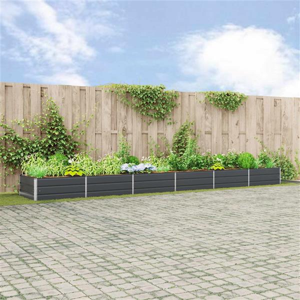 Grote foto vidaxl plantenbak antraciet 195 x 100 x 45 cm gegalvaniseerd staal tuin en terras overige tuin en terras