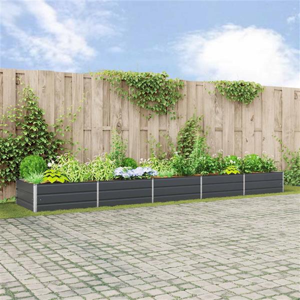 Grote foto vidaxl plantenbak antraciet 195 x 100 x 45 cm gegalvaniseerd staal tuin en terras overige tuin en terras
