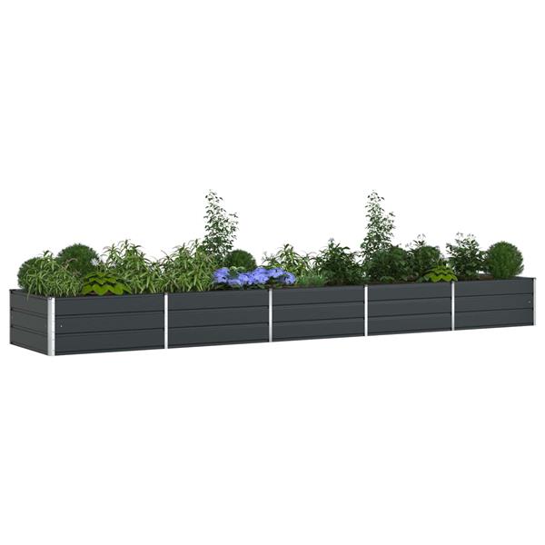 Grote foto vidaxl plantenbak antraciet 195 x 100 x 45 cm gegalvaniseerd staal tuin en terras overige tuin en terras