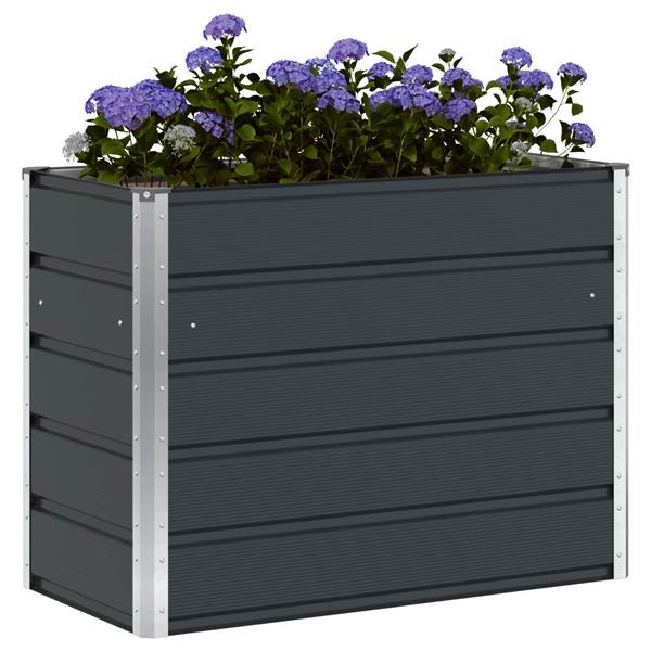 Grote foto vidaxl plantenbak antraciet 480 x 50 x 45 cm gegalvaniseerd staal tuin en terras overige tuin en terras